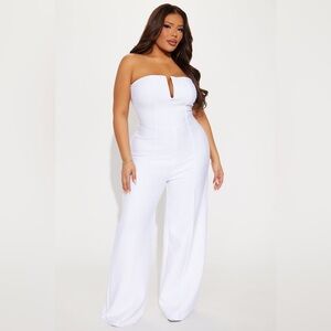 NWT Fashion Nova Someone To You Bandage White Strapless Jumpsuit